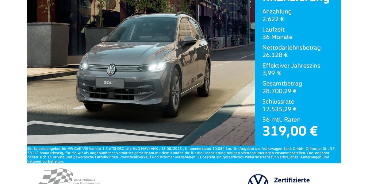 VW Golf 10.084 km 28.750 &euro; Bernsdorf 09337